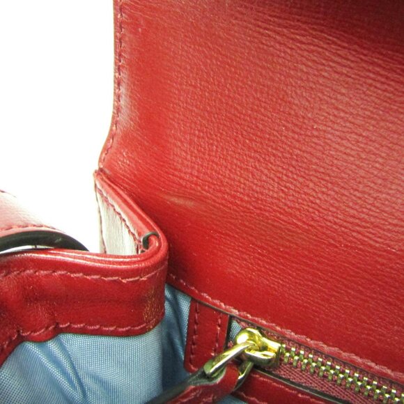 GUCCI Red Leather GG Marmont Shoulder Bag - Picture 16 of 16